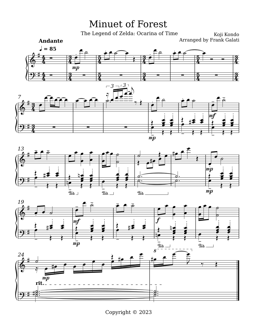 Minuet of Forest - The Legend of Zelda: Ocarina of Time – Koji