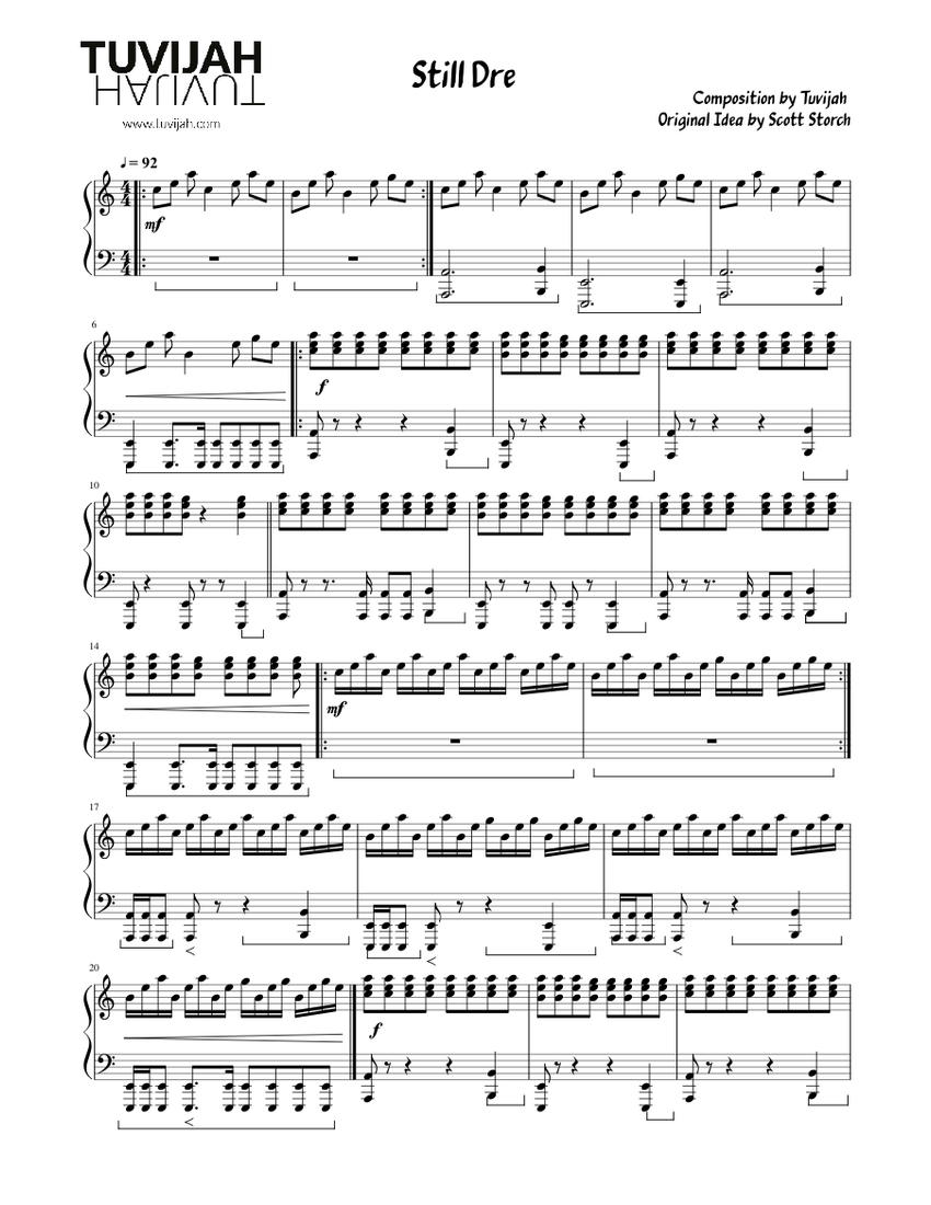 Still Dre - Variation (Composition) Sheet music for Piano (Solo