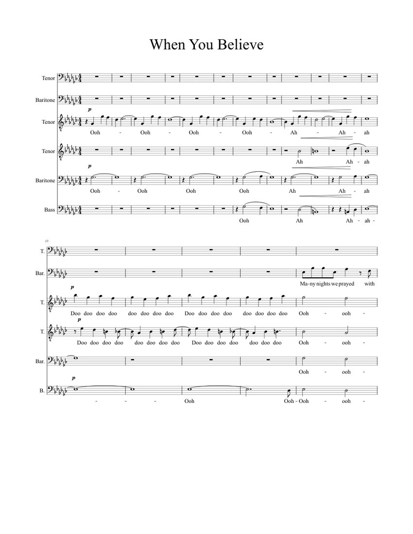 When You Believe Sheet music for Bass guitar (Solo) | Musescore.com