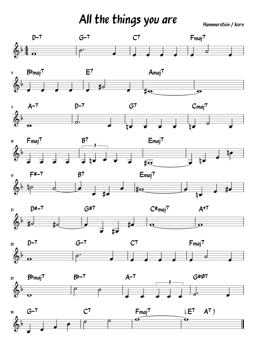 All the things you are Sheet music for Piano (Solo) | Musescore.com