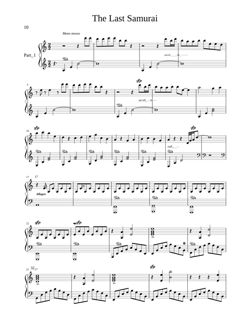 Hans Zimmer - The Last Samurai Sheet music for Piano (Solo) | Musescore.com