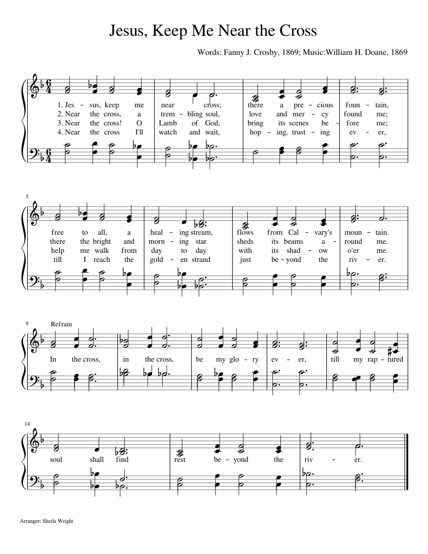 Jesus, Keep Me Near the Cross Sheet music for Piano (Solo) Easy