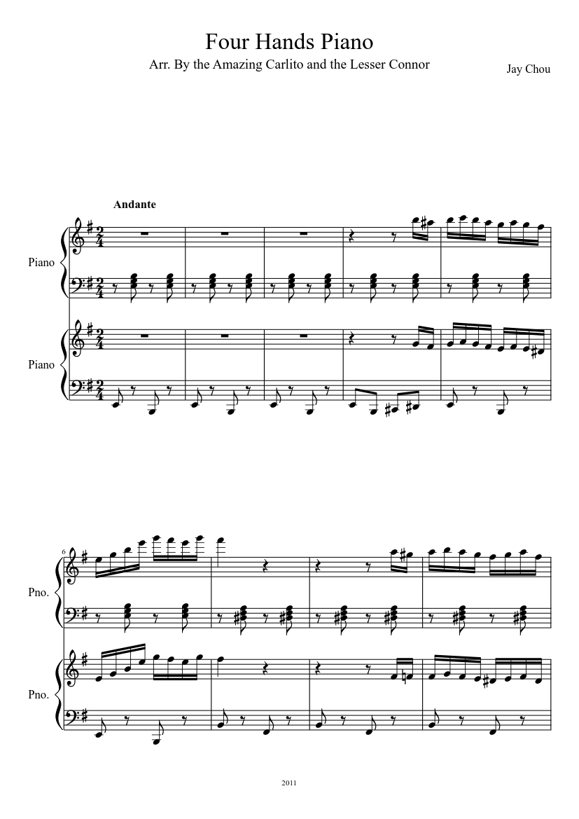 Four Hands Piano Sheet music for Piano (Piano Duo) | Musescore.com