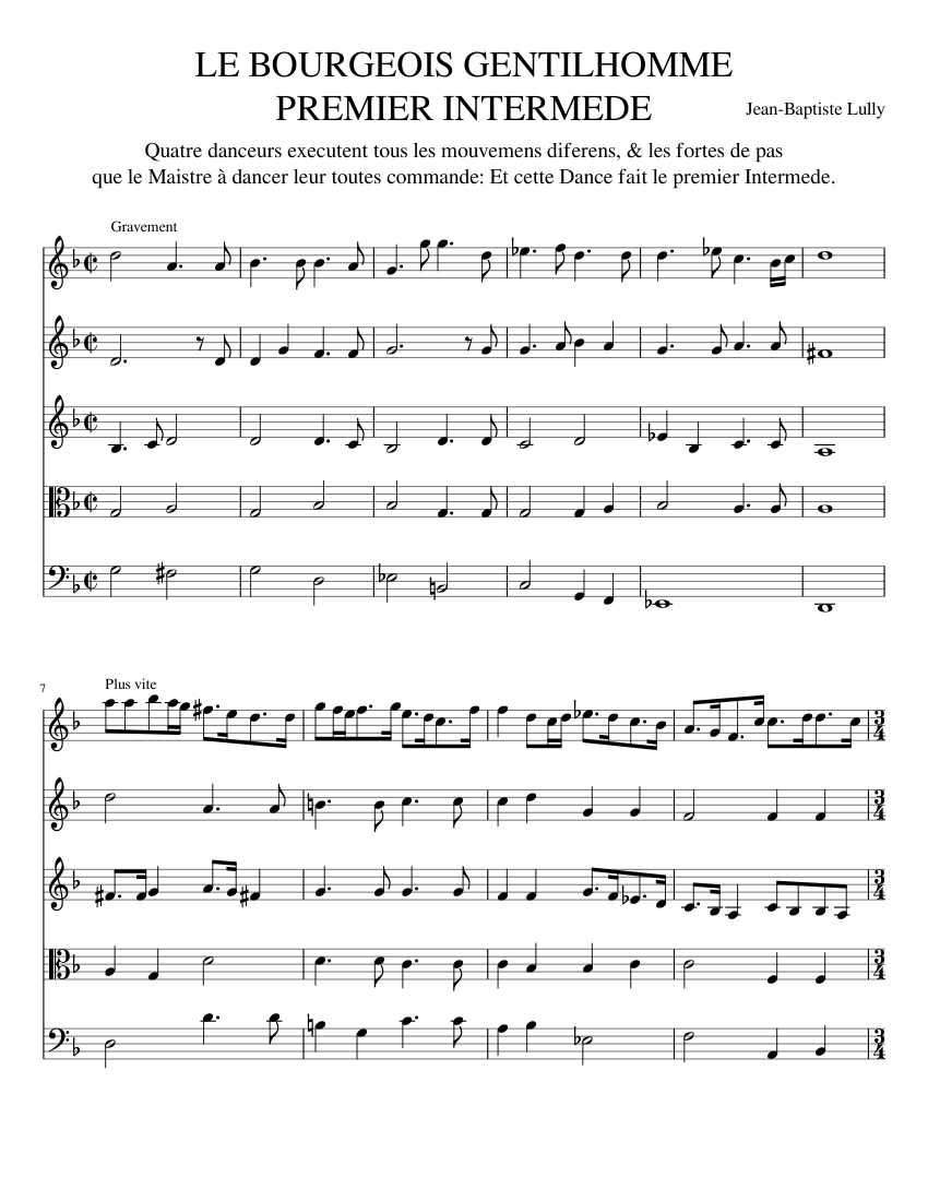 Le bourgeois gentilhomme LWV 43