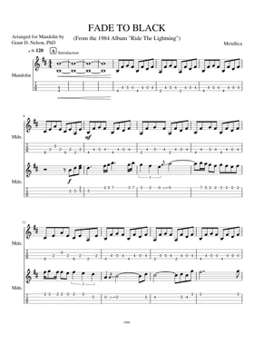 Free fade to black by Metallica sheet music | Download PDF or print on  Musescore.com