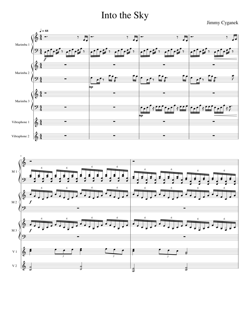 Into the Sky - Jimmy Cyganek (4/25/21) Sheet music for Vibraphone ...