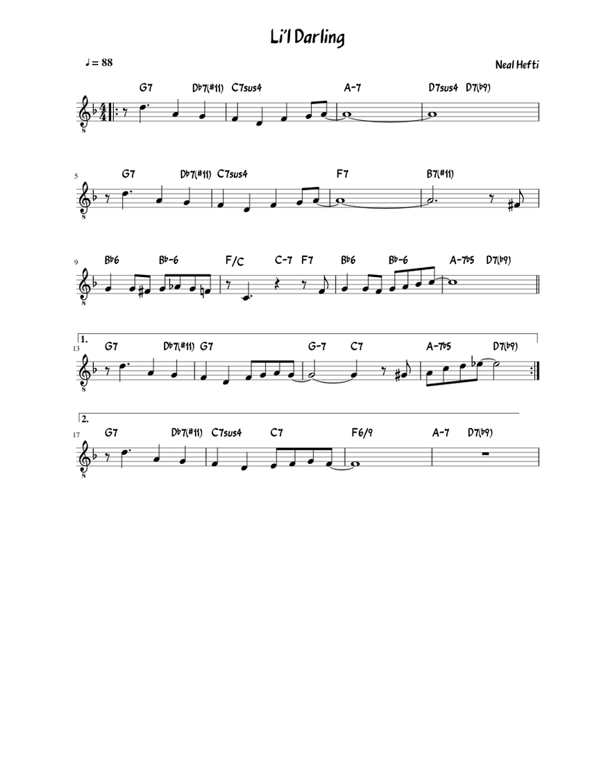 Lil Darling Sheet Music For Guitar Solo Musescore