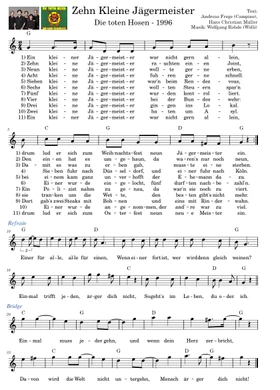Free zehn kleine jägermeister by Die Toten Hosen sheet music | Download PDF  or print on Musescore.com