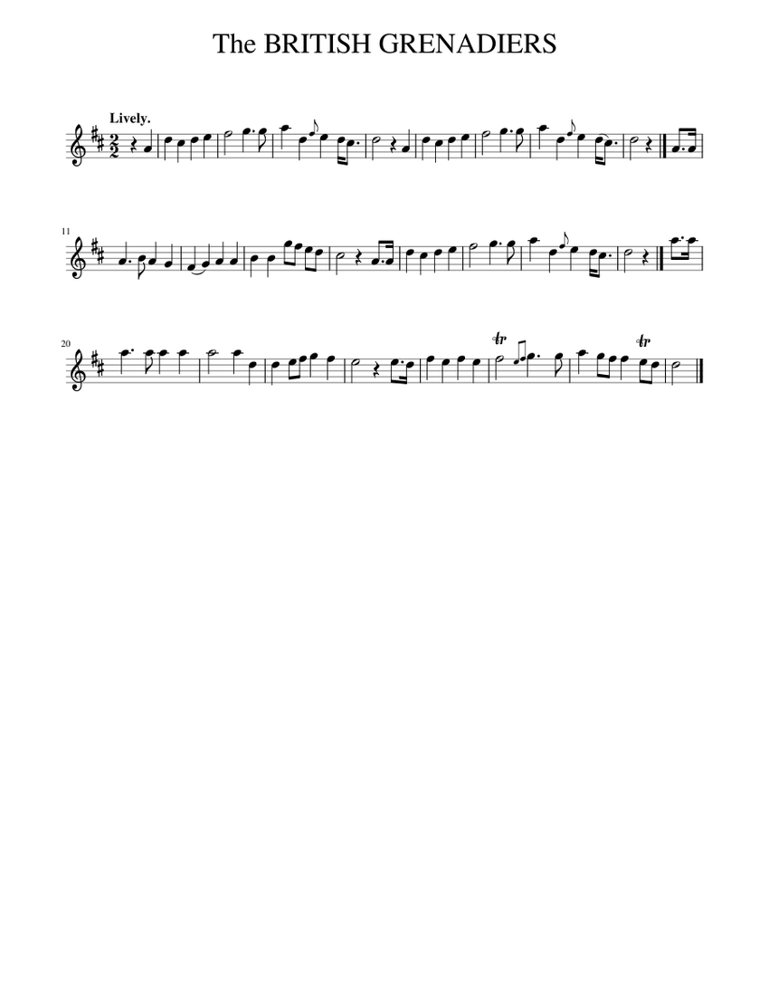 The BRITISH GRENADIERS Sheet music for Piano (Solo) Easy
