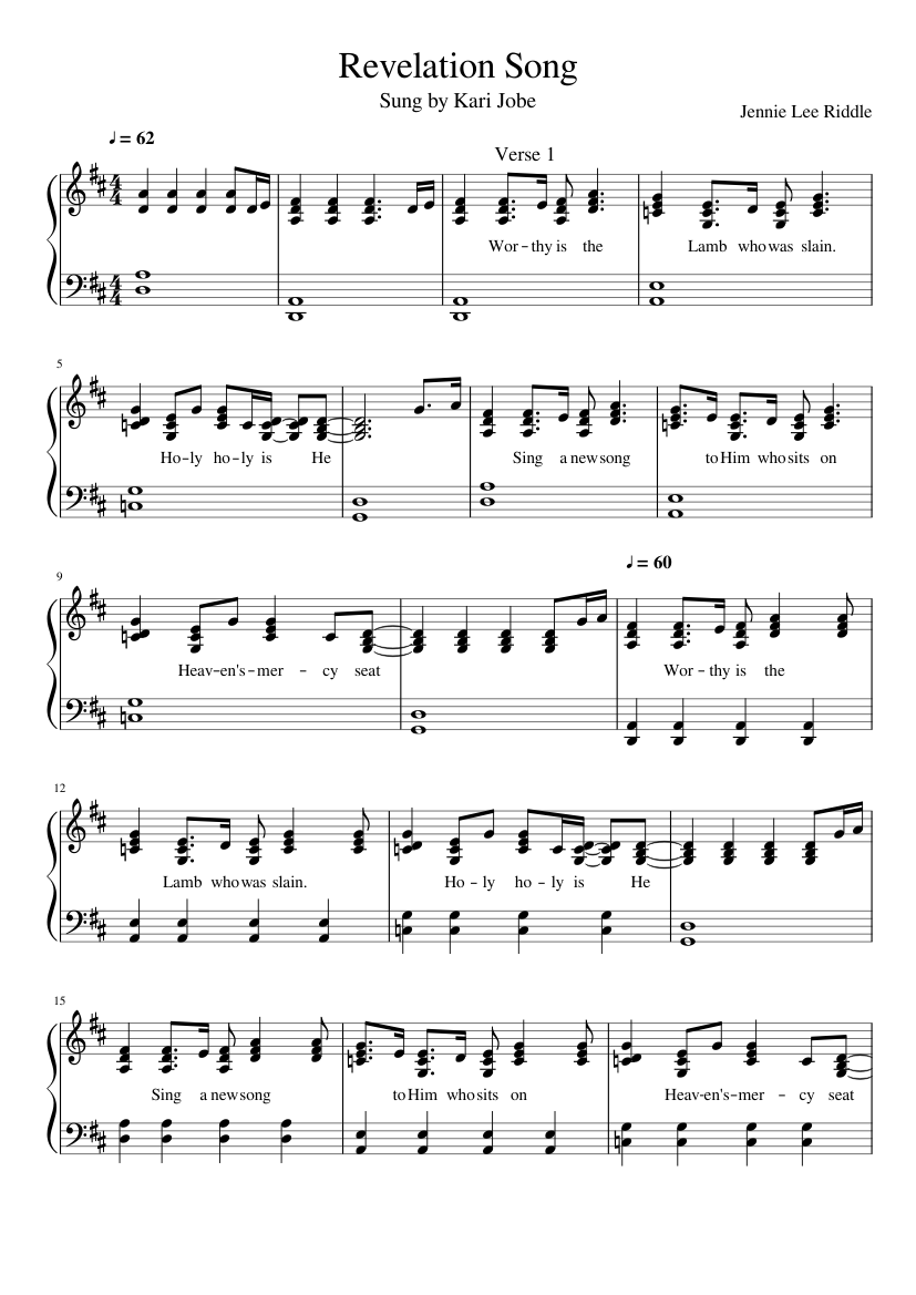 Revelation Song (SATB ) by Jennie Lee Riddle