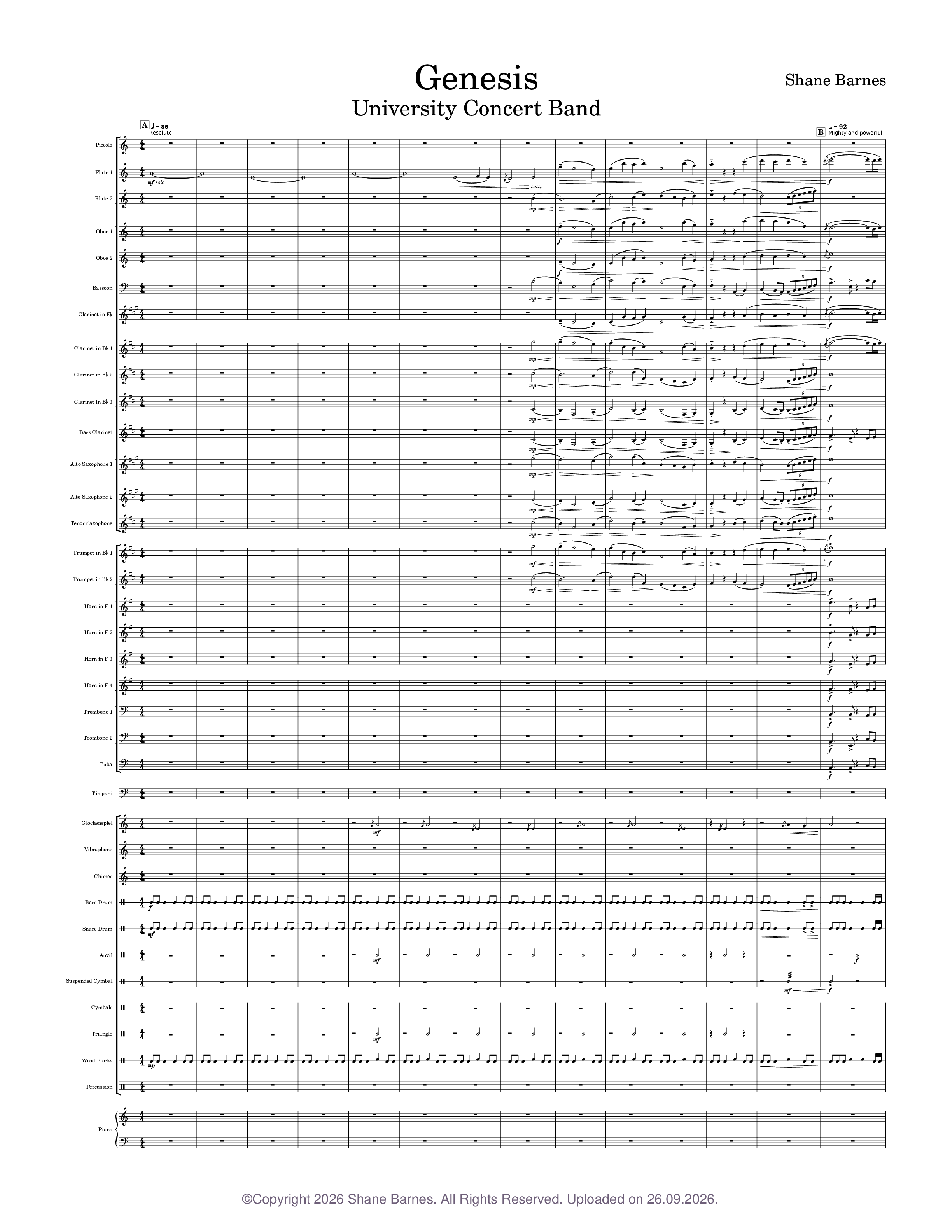 Genesis by Shane Barnes - UCB Composition Sheet Music for Trombone