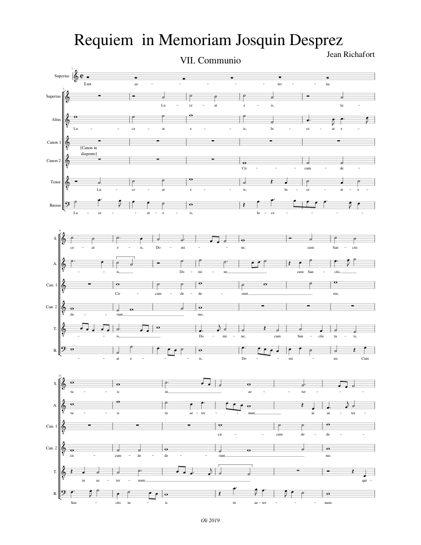 Requiem in Memoriam Josquin Desprez