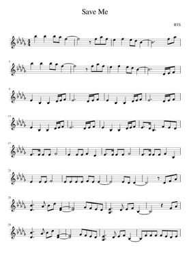 Free Save Me by BTS sheet music Download PDF on Musescore.com