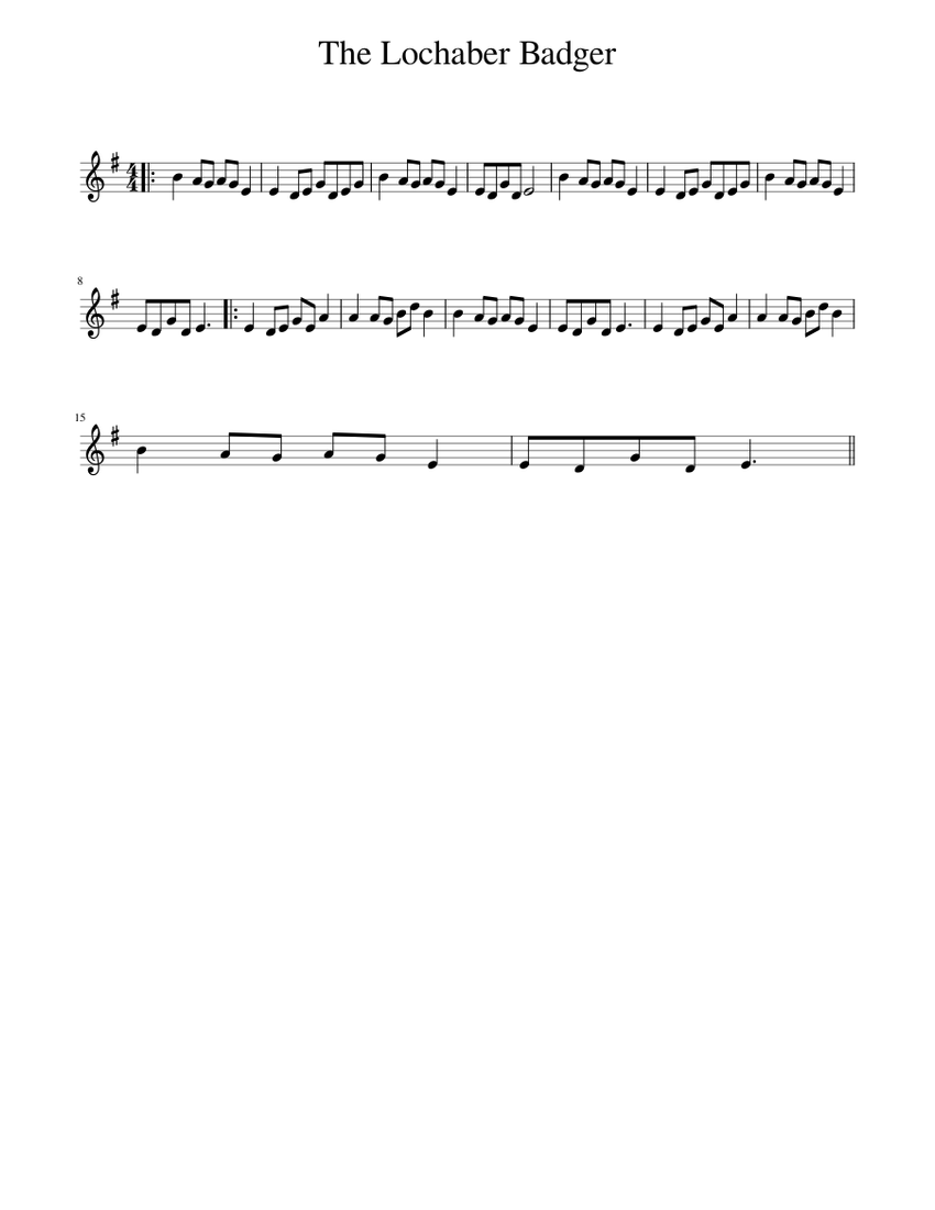The Lochaber Badger Sheet music for Piano (Solo) Easy