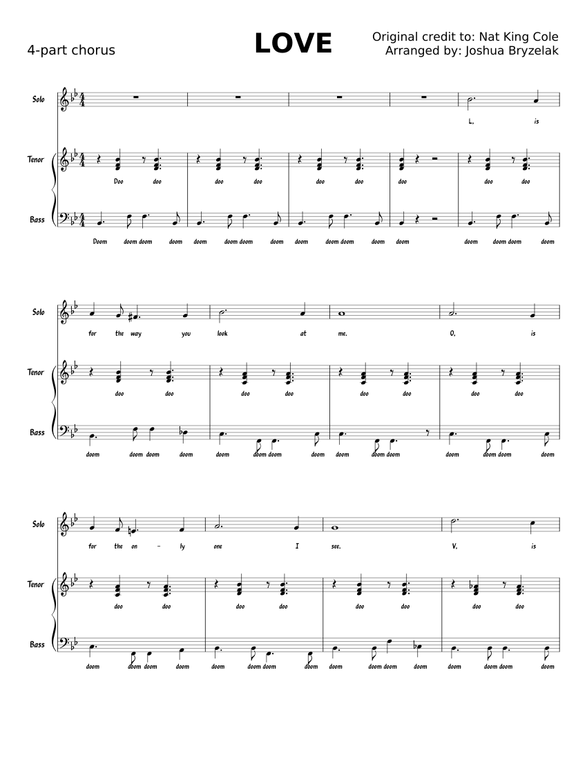 LOVE Sheet music for Piano, Vocals (Mixed Trio) | Musescore.com