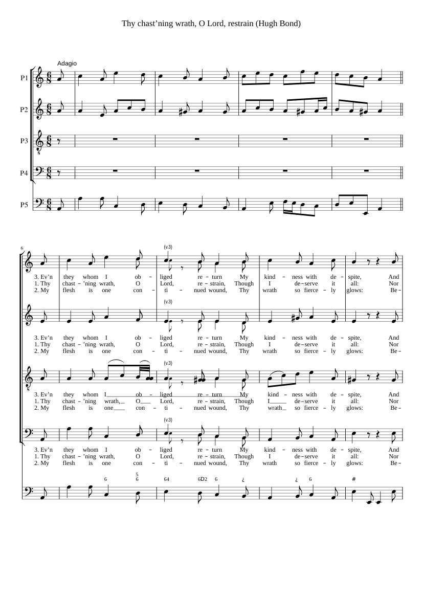 Thy chast'ning wrath O Lord restrain