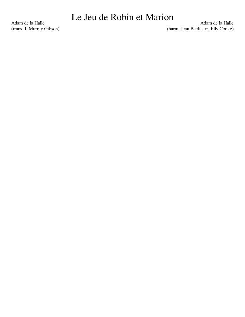 Le Jeu de Robin et Marion