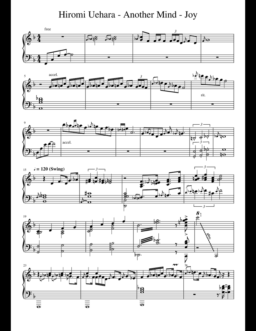 Hiromi Uehara - Joy Sheet music for Piano (Solo) | Musescore.com