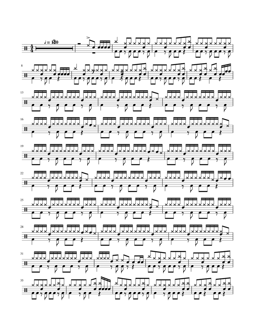 Zombie - The Cranberries Sheet music for Drum group (Solo) | Musescore.com