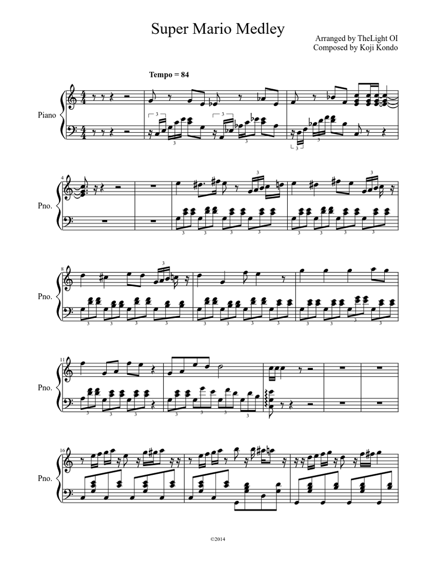 Super Mario Medley Sheet music for Piano (Solo) | Musescore.com