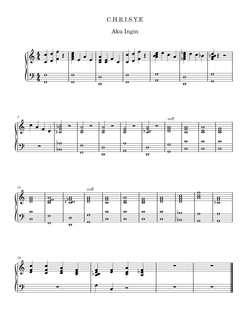 C.H.R.I.S.Y.E. Laleilmanino C.H.R.I.S.Y.E Sheet music for Piano (Solo