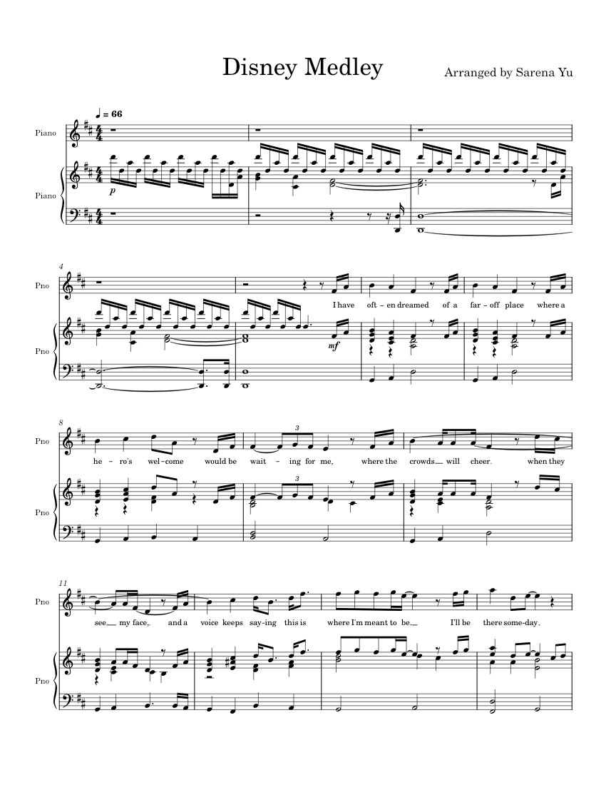 Disney Medley Sheet Music For Piano Piano Duo Musescore disney-medley-sheet-music-for-piano-piano-duo-musescore