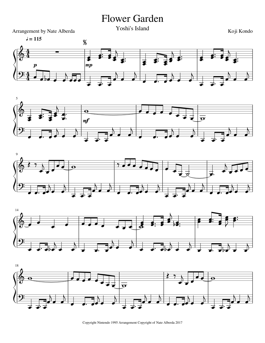 Flower Garden Sheet Music For Piano Solo Download And Print In Pdf Or Midi Free Sheet Music Musescore Com