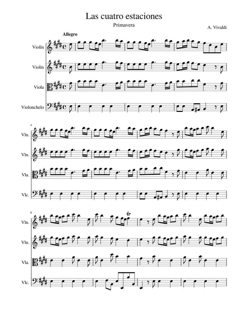 Canciones De Vivaldi Las Cuatro Estaciones