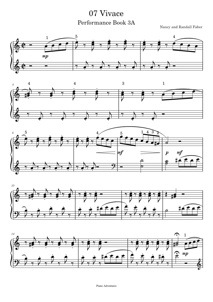 ジャズ・ヴォーカル・レパートリー　VOL3 スコア　楽譜 07 Vivace - adv3a Piano Adventures - perfomance - level 3A Sheet