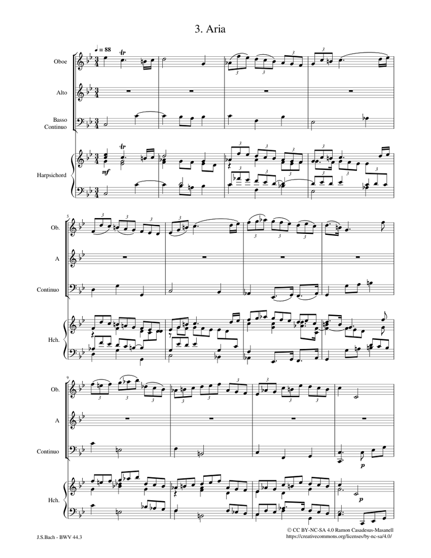 Sie werden euch in den Bann tun, BWV 44 / Mvt. 3 Johann Sebastian