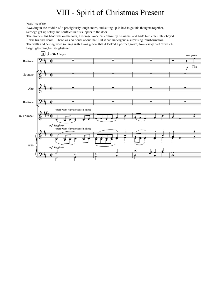 A Christmas Carol VIII Ghost of Christmas Present Sheet music for