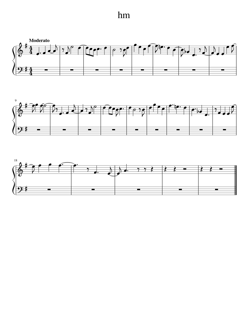 hm Sheet music for Piano (Solo) Easy | Musescore.com