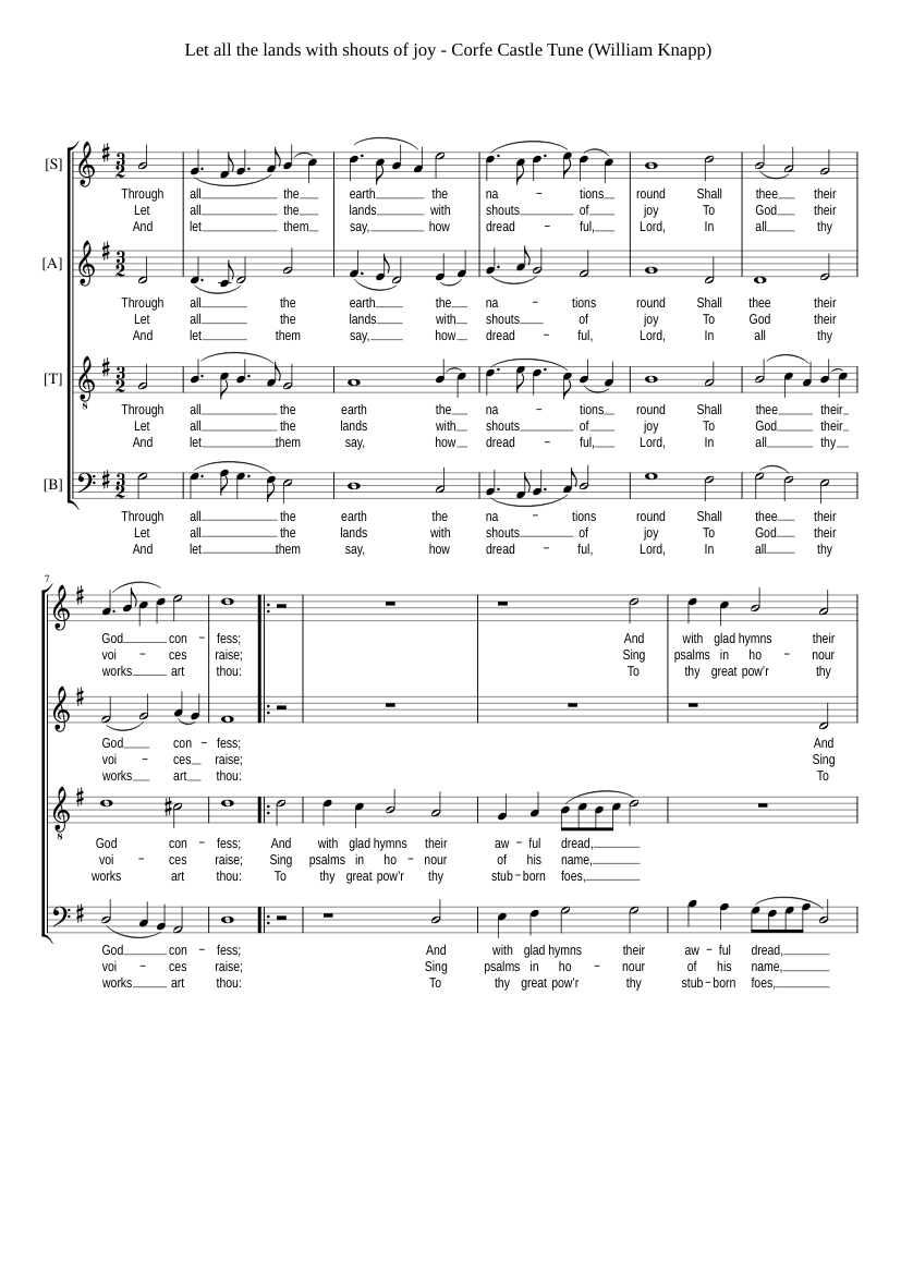 Let all the lands with shouts of joy