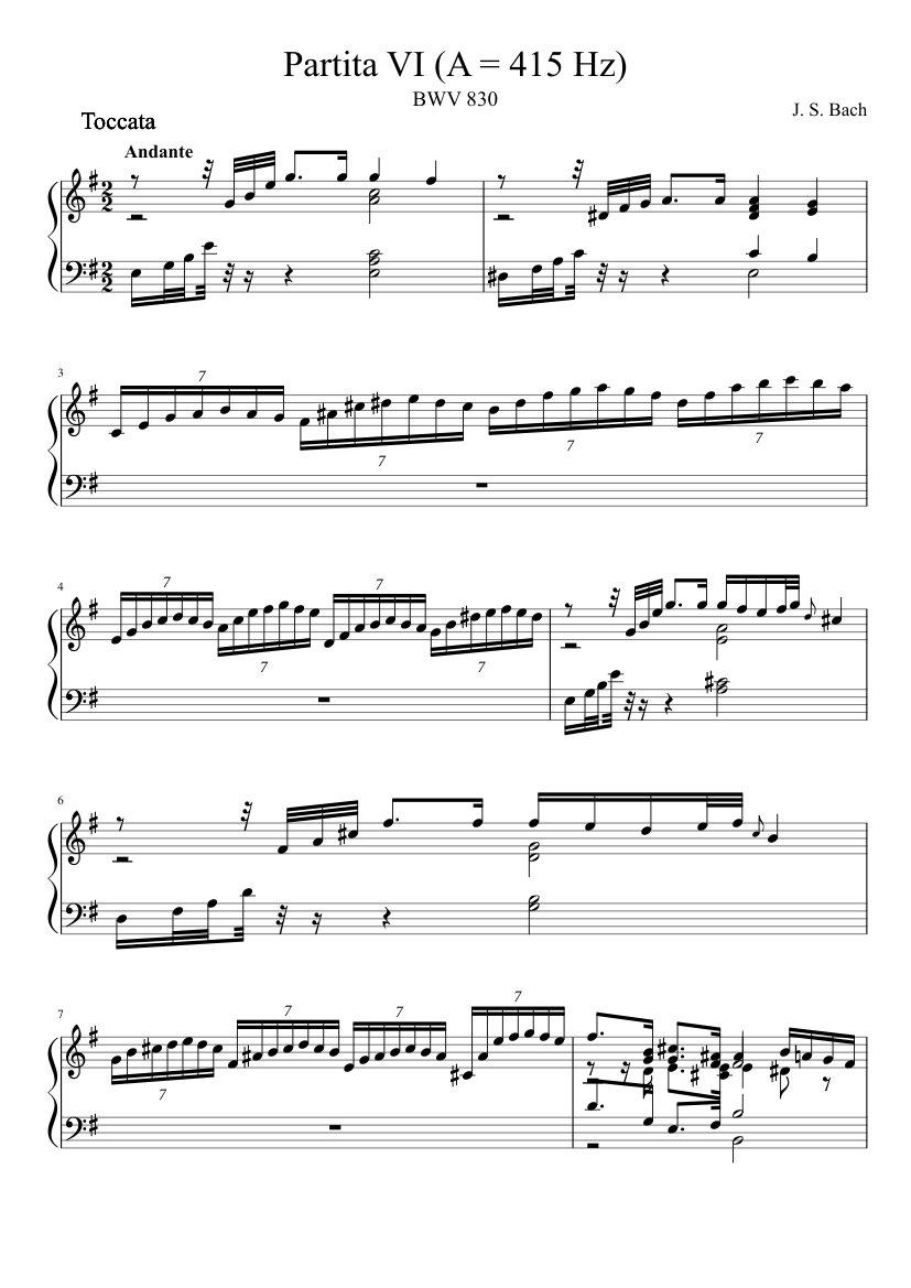 Partita in E minor BWV 830