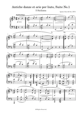 Siciliana for Duet by O.Respighi arr.nyuCrossroad - Sheet Music PDF file to  download