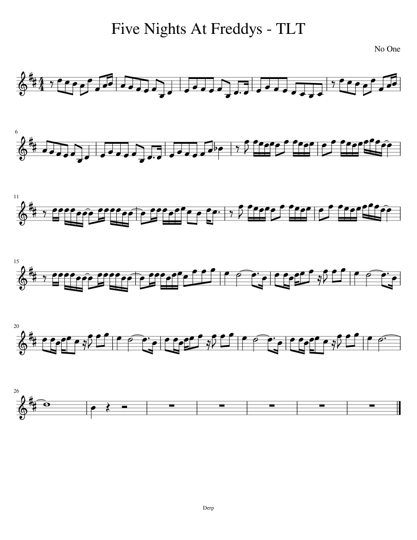 Fnaf Violin Sheet music for Violin (Solo) | Musescore.com