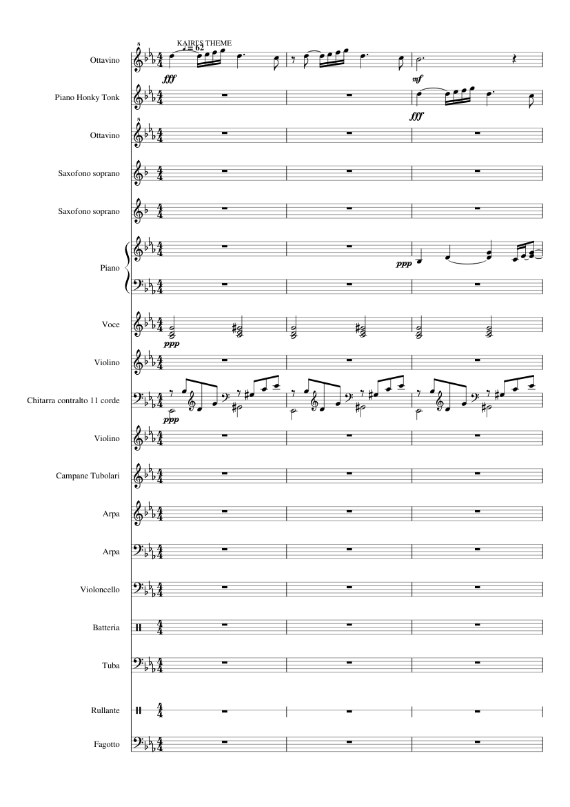 Kairi, Sora & Riku Themes Sheet music for Piano, Tuba, Vocals, Flute  piccolo & more instruments (Mixed Ensemble) | Musescore.com
