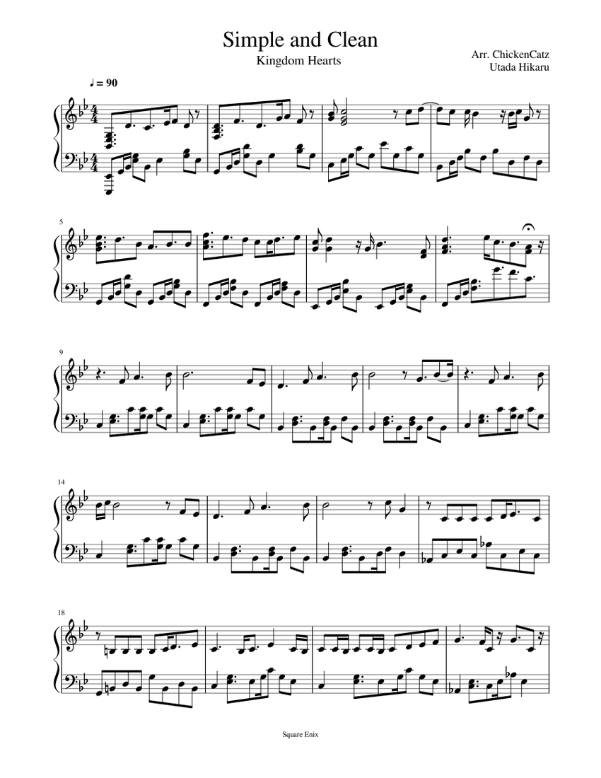 Utada Hikaru - Simple and Clean Sheet music for Piano (Solo) | Musescore.com