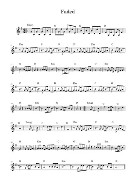 Free Faded by Alan Walker sheet music | Download PDF or print on  Musescore.com