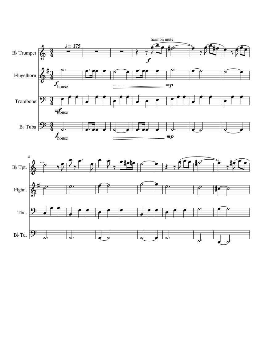 Married Life Sheet music for Trombone, Tuba, Flugelhorn, Trumpet in b