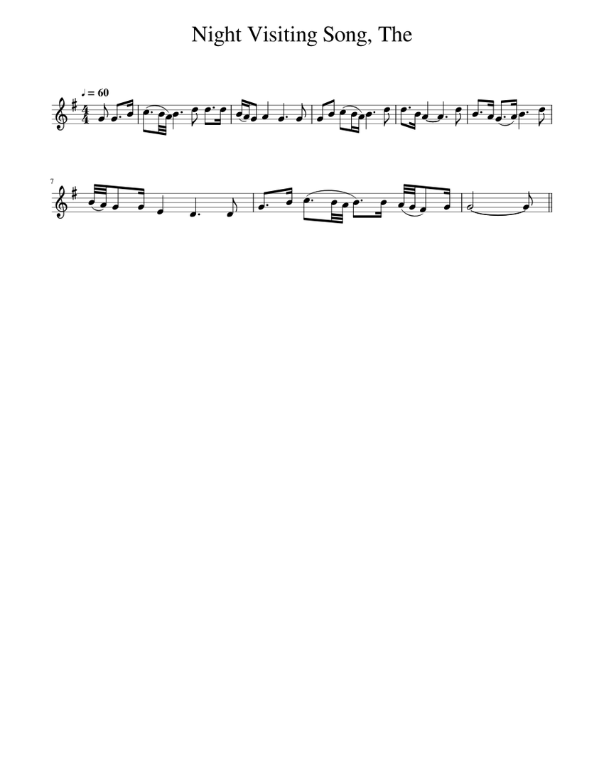 The Night Visiting Song Sheet music for Piano (Solo) Easy