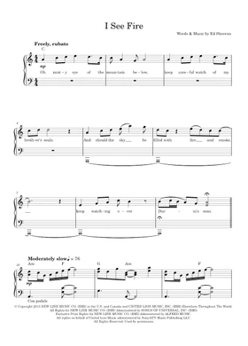 i see fire by Ed Sheeran free sheet music | Download PDF or print on  Musescore.com