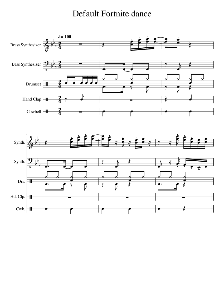 Fortnite Default Dance Bass Tab
