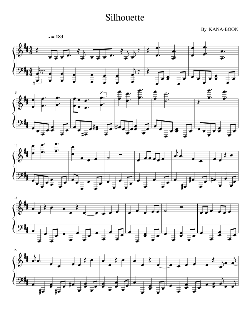 Silhouette Sheet music for Piano (Solo) | Musescore.com