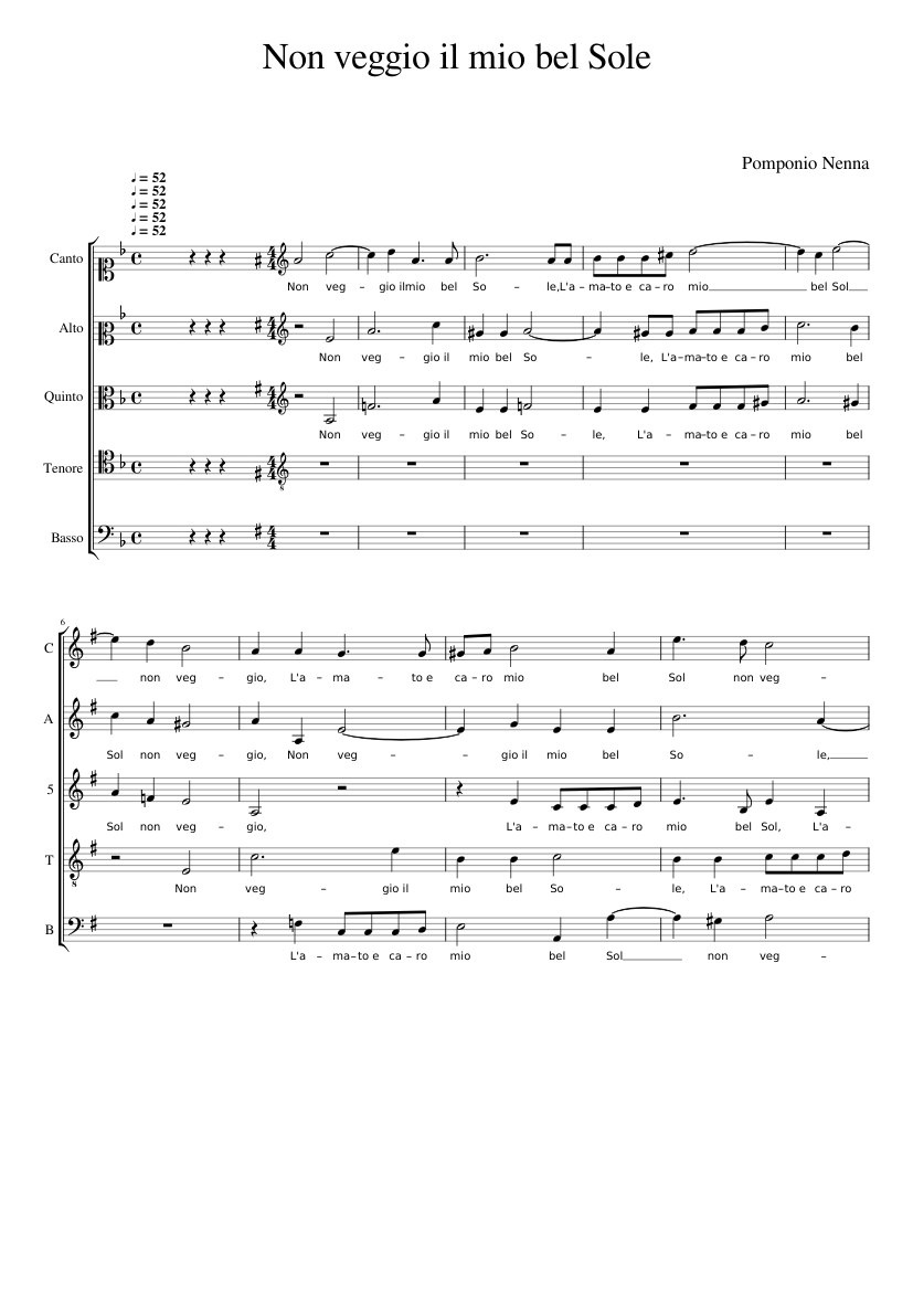 Non veggio il mio bel sole