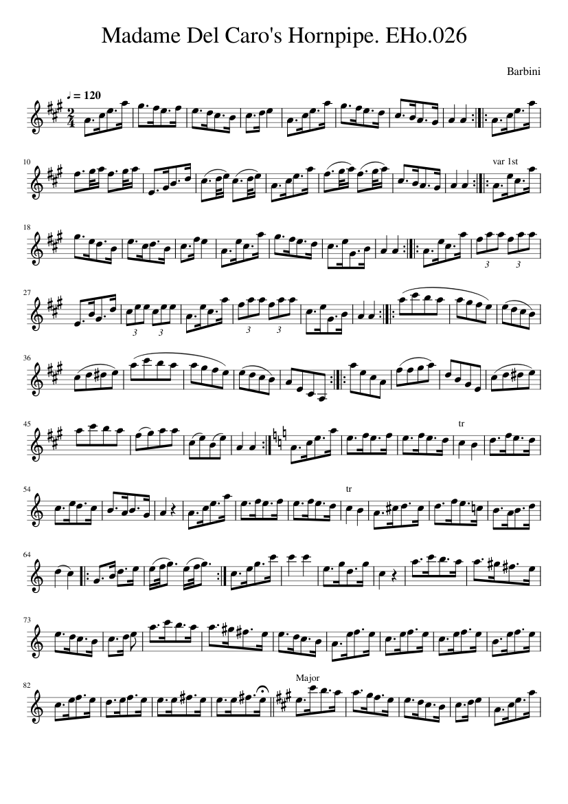 Madame Del Caro's Hornpipe. EHo.026