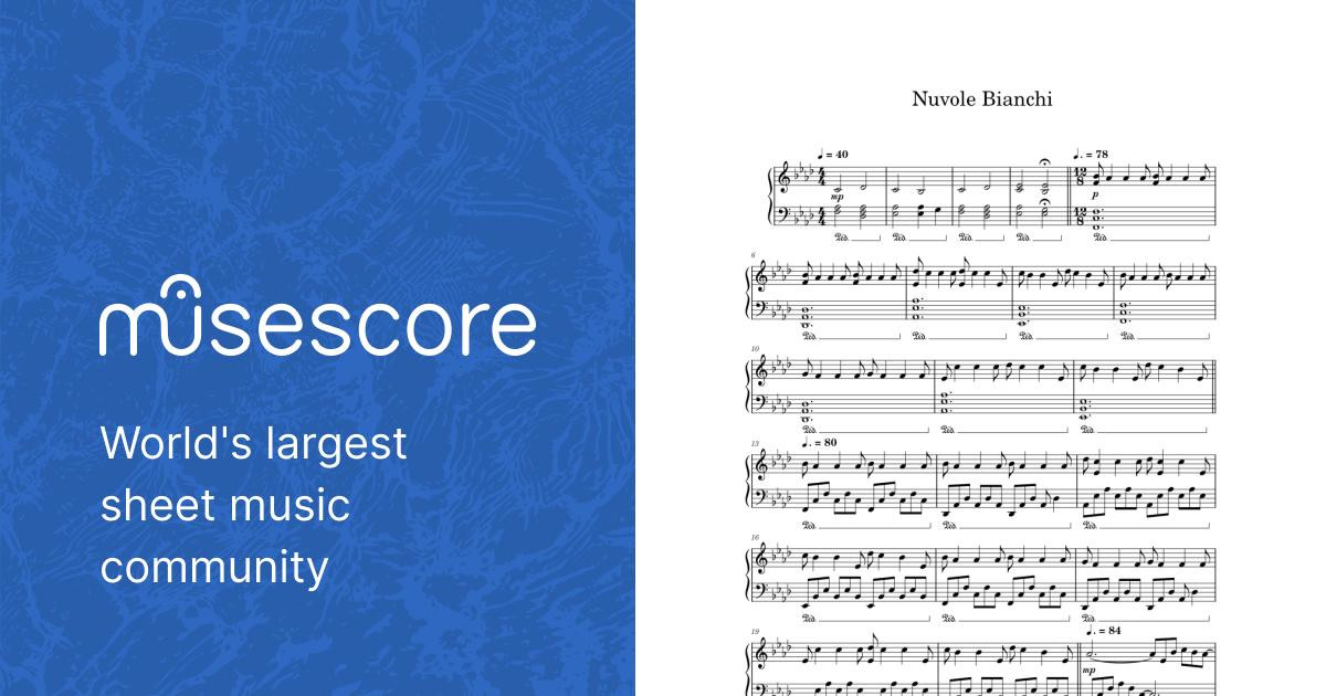 Nuvole bianchi – Ludovico Einaudi . Sheet music for Piano (Solo) |  Musescore.com