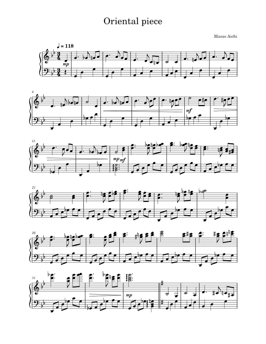 Oriental piece Sheet music for Piano (Solo) | Musescore.com