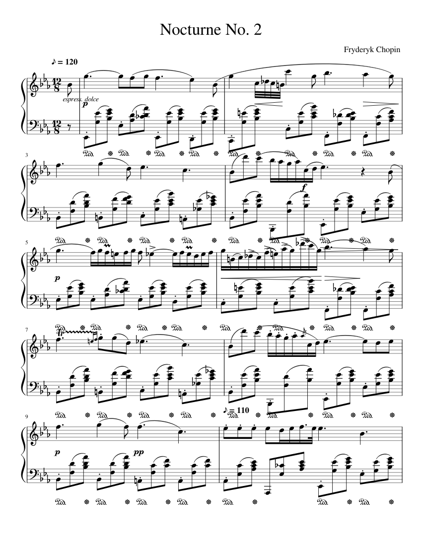 Nocturne No. 2 Opus 9 (Chopin) Sheet music for Piano (Solo) | Musescore.com