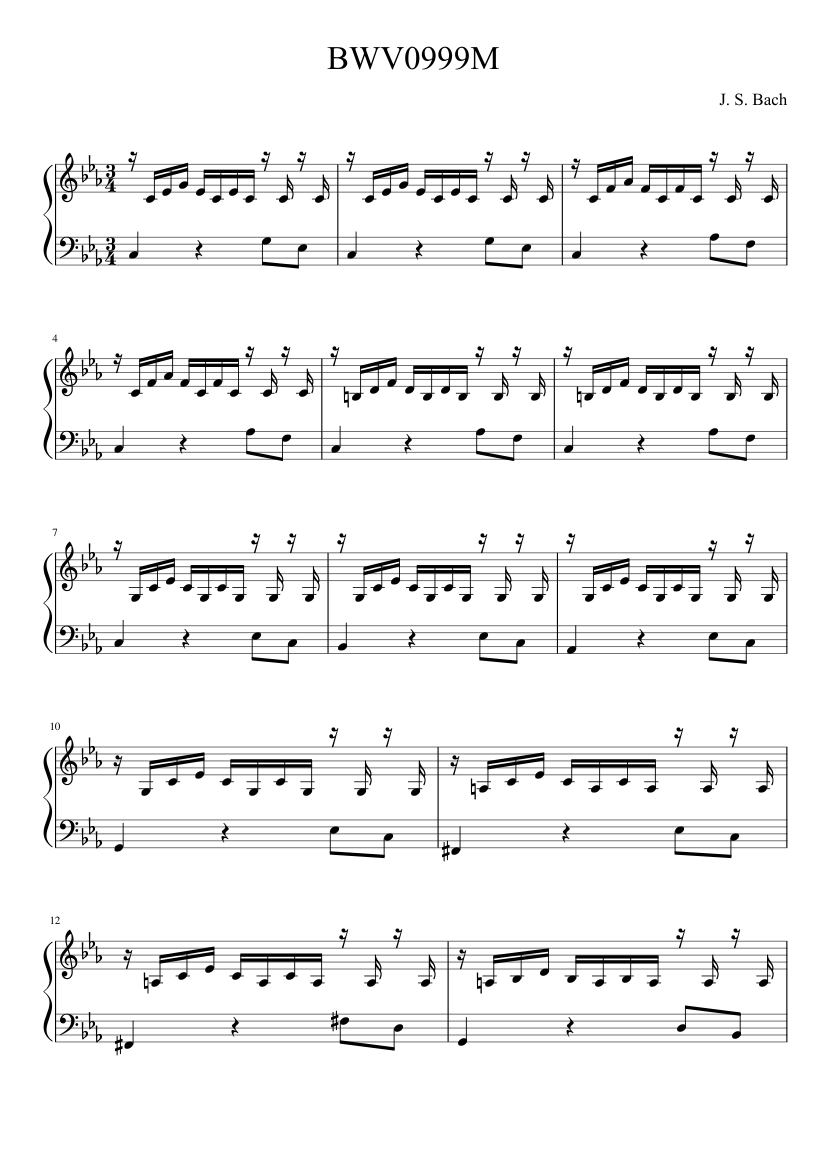 Prelude in C minor BWV 999